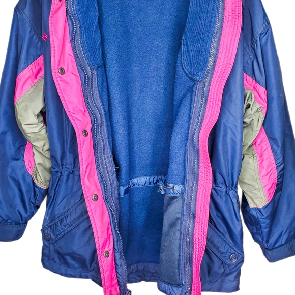 Columbia Long's Peak Retro Fleece Ski Snow Winter Jacket Violet Pink Vintage 80s - Picture 7 of 16